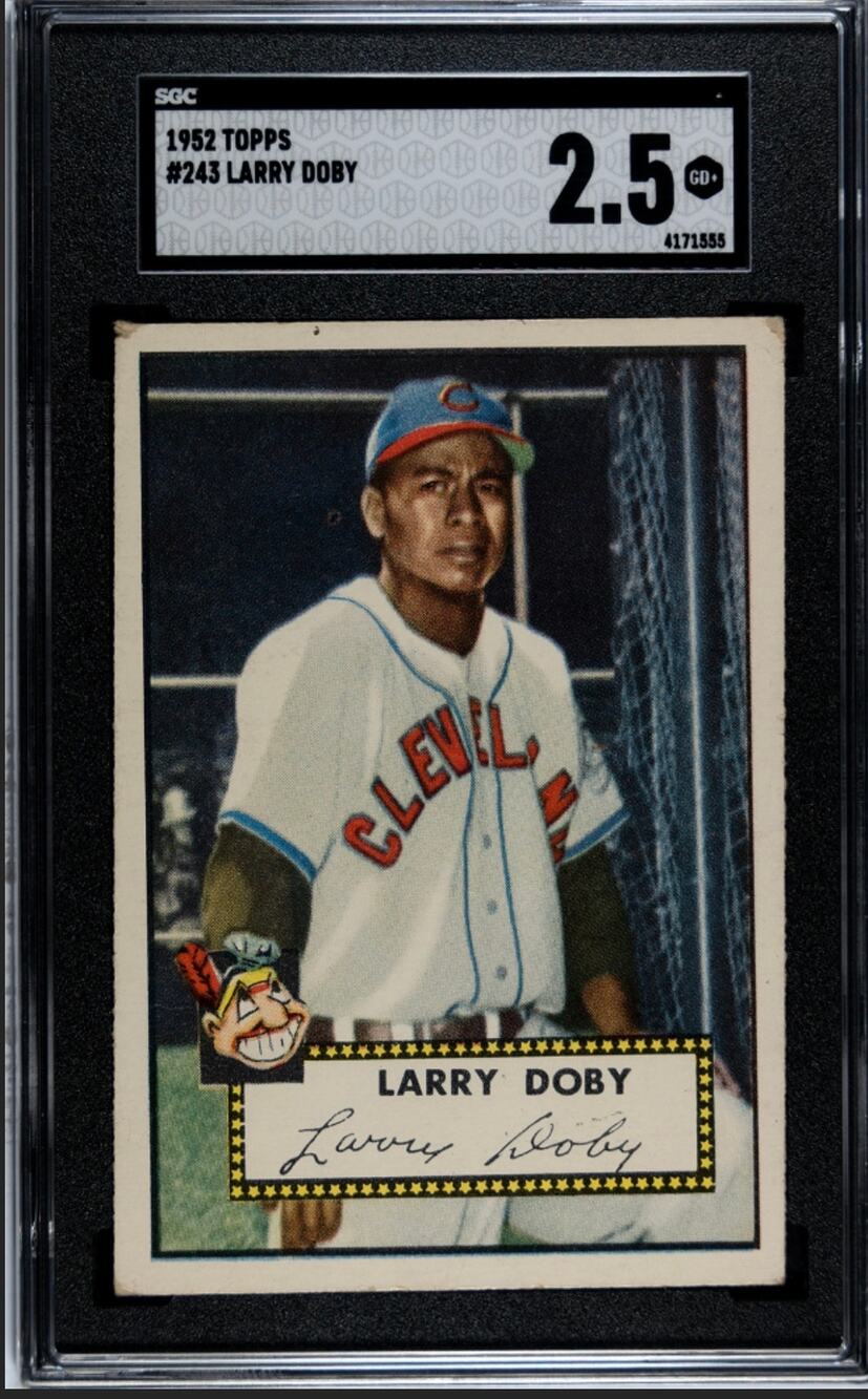 1952 Topps Larry Doby SGC 2.5 Cleveland Indians Baseball Card HOF Guardians
